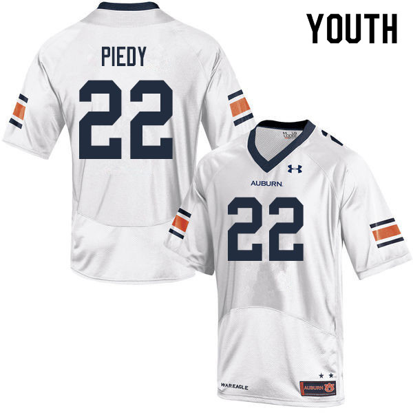 Youth #22 Erik Piedy Auburn Tigers College Football Jerseys Sale-White